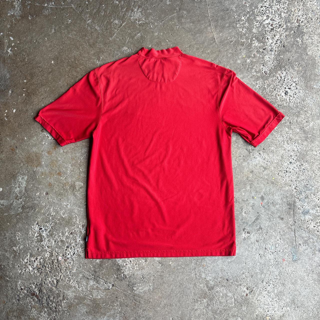 Red Nike ā00s Mock Neck Golf Polo - L