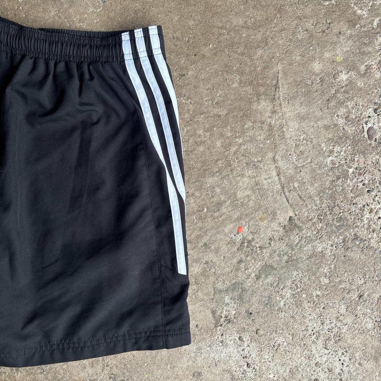 Black Adidas Three Stripe Shorts - 10 (women’s)