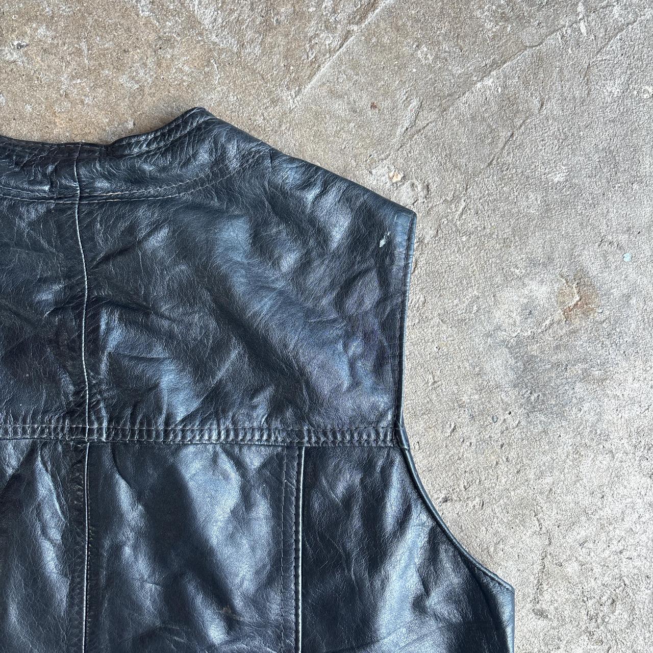 Black Leather Vest Jacket