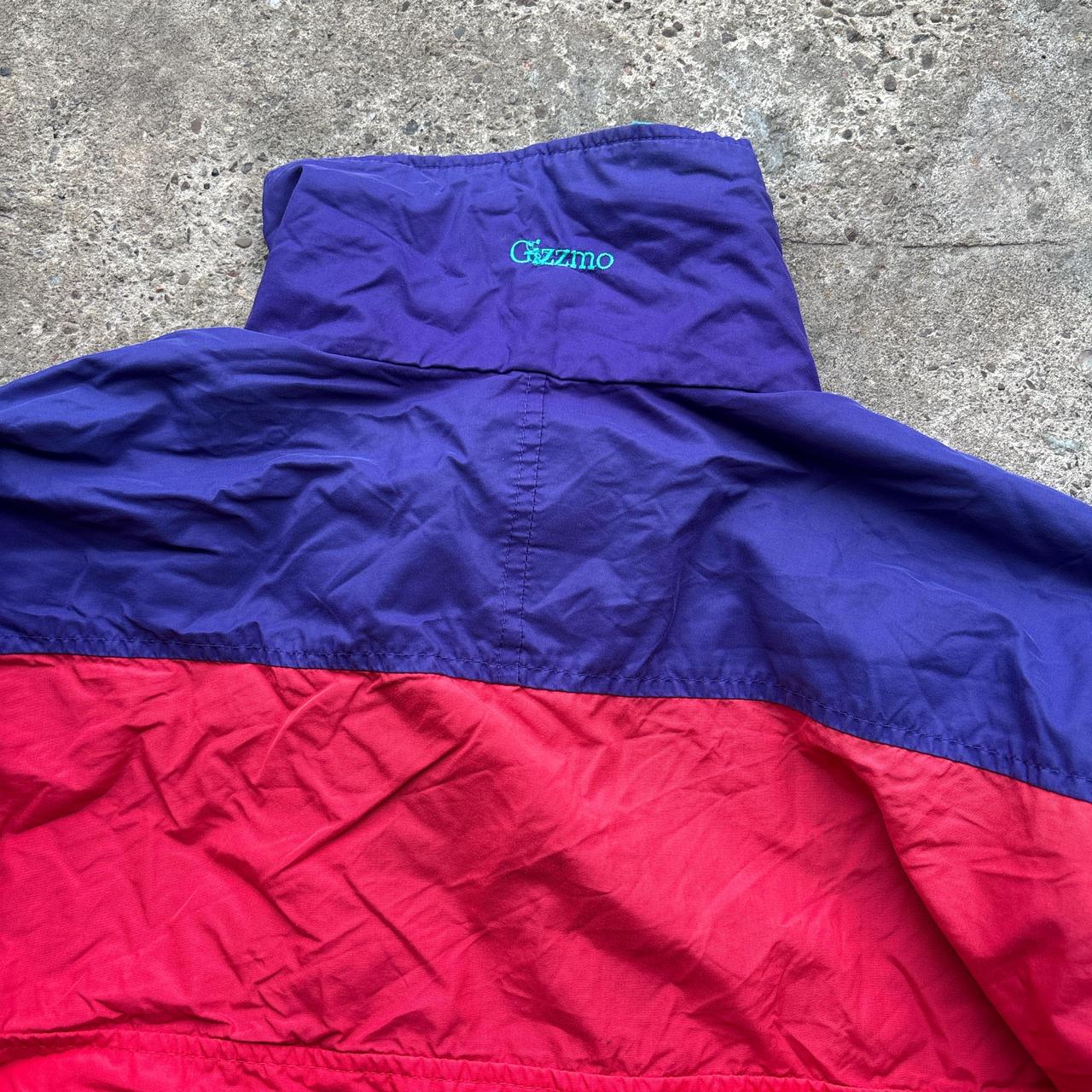 Vintage Red, purple and green Colombia rain jacket