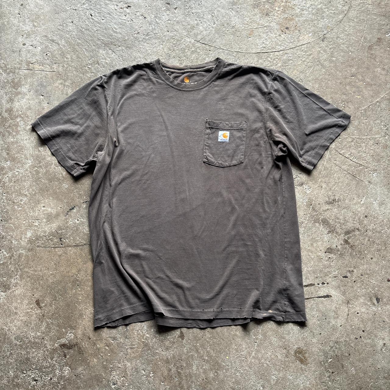 Brown Distressed Carhartt T-shirt - L