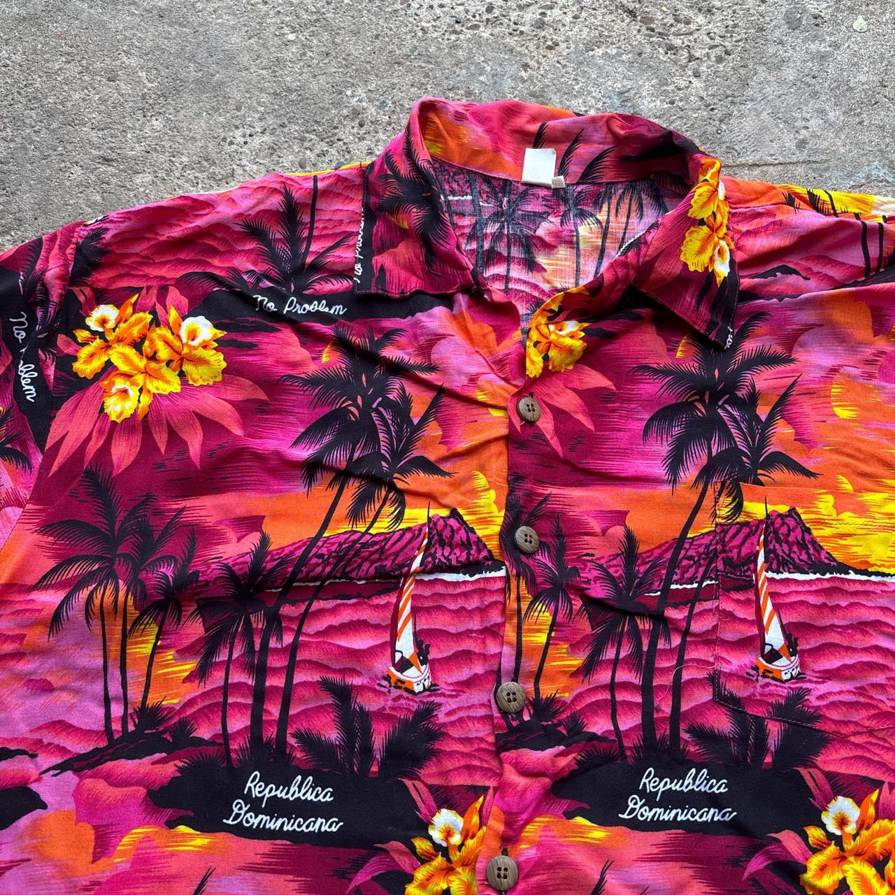 Pink sunset Republica Dominicana Hawaiian shirt