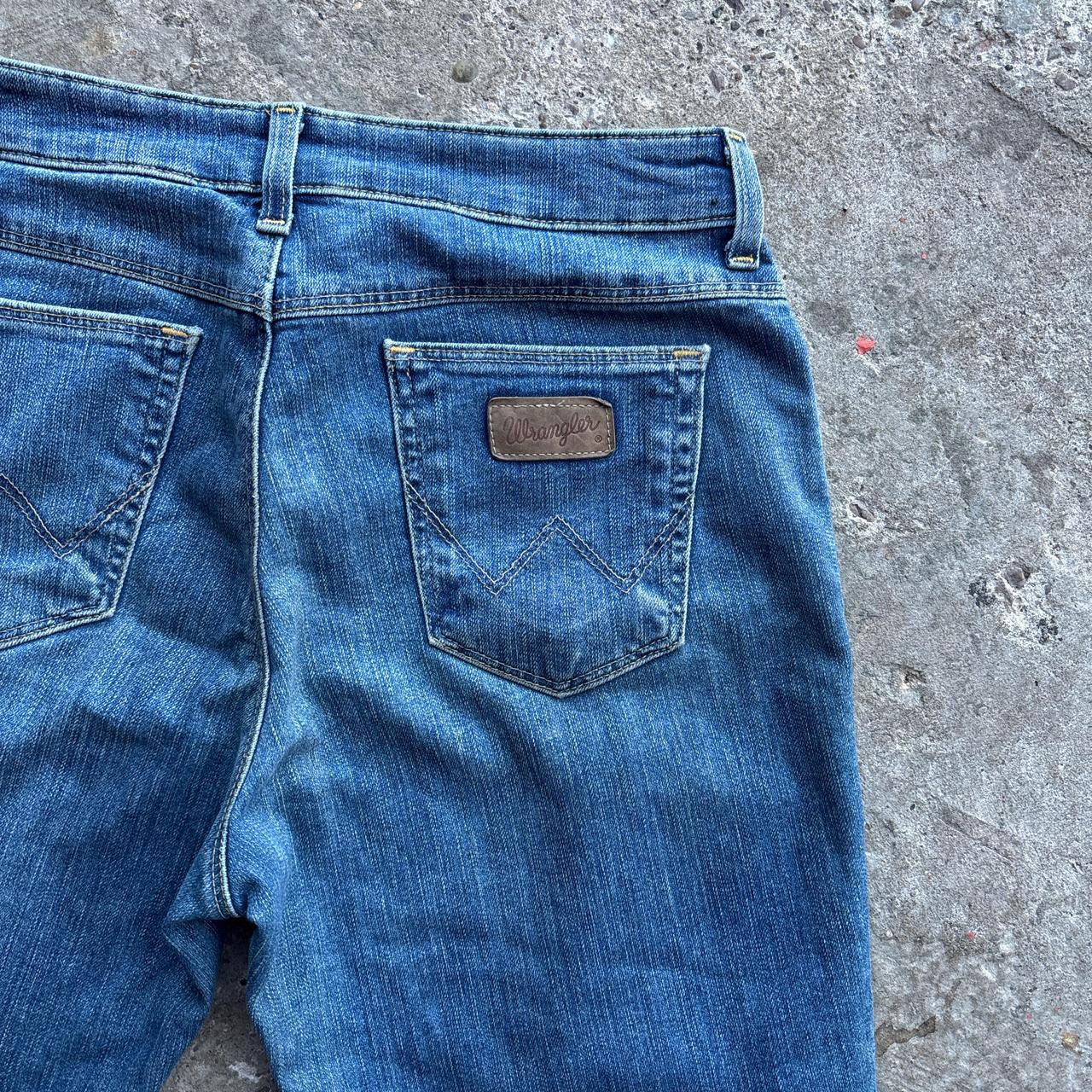 Blue Denim Flared Wrangler Jeans