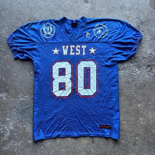 Blue Riddell American football jersey with #