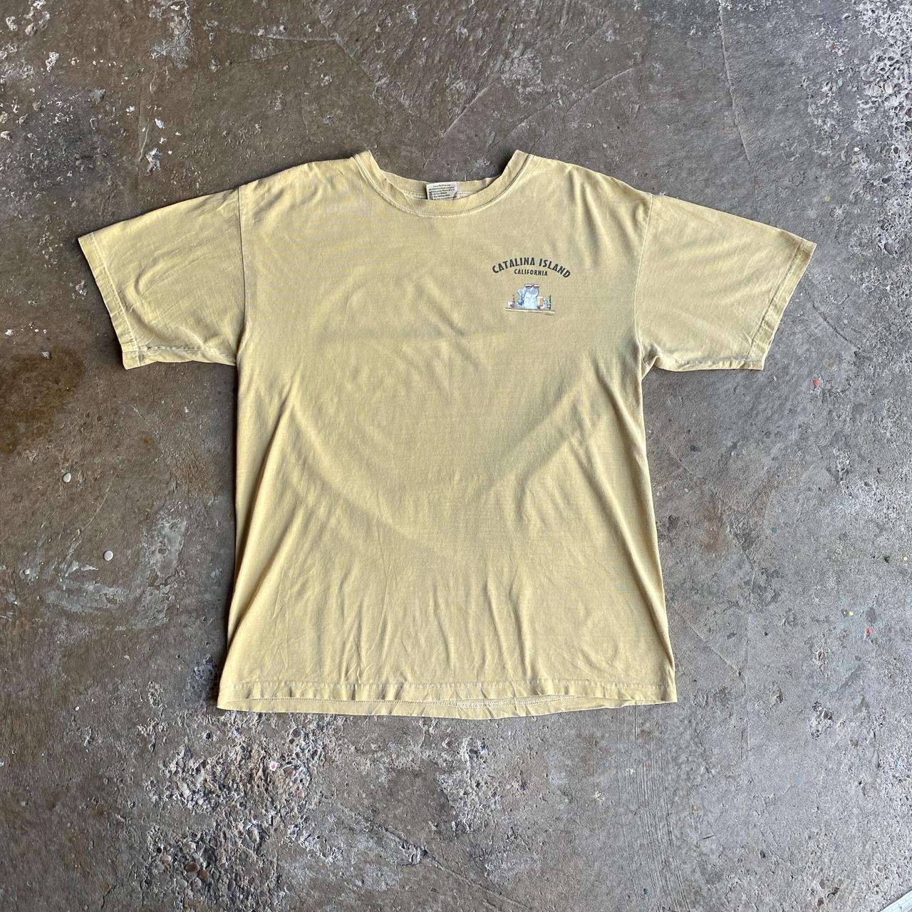 Washed Yellow ‘Catalina Island’ Graphic T-Shirt - M