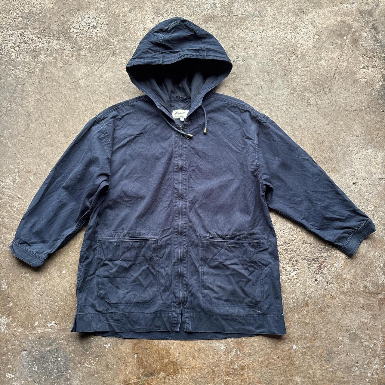 Navy Eddie Bauer hooded jacket