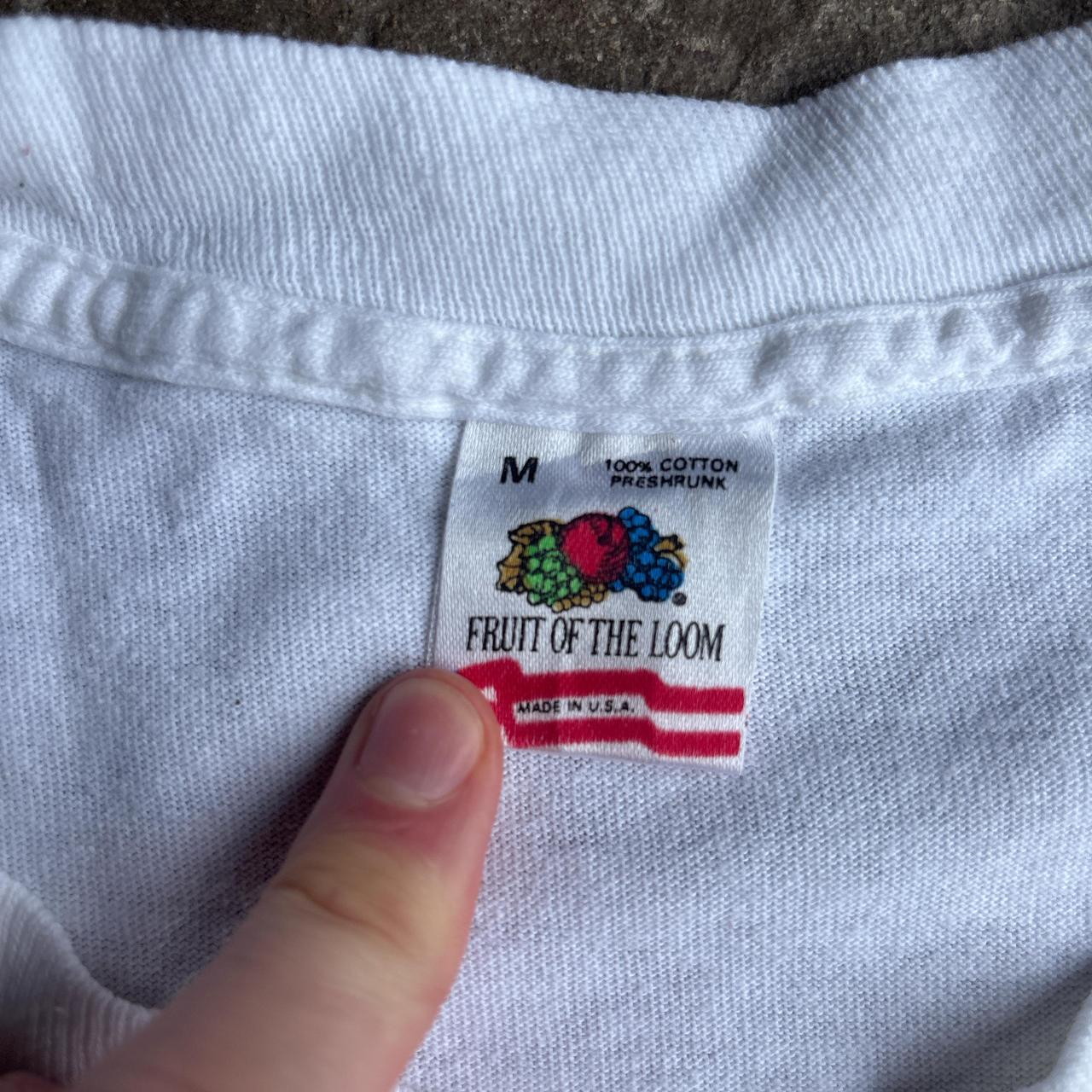 White Single Stitch Graphic Football T-Shirt - M