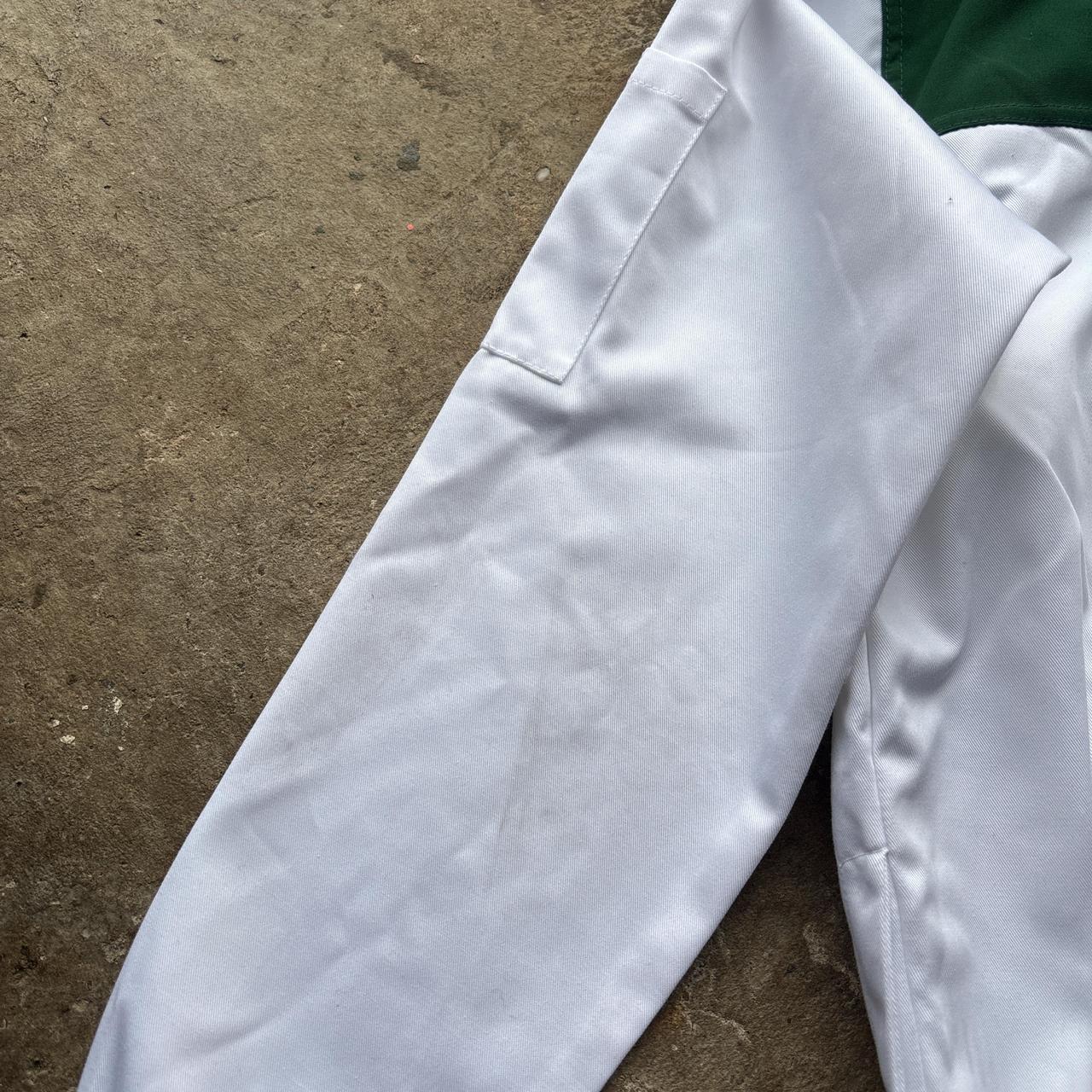 Green and white vintage Bentley worker jacket