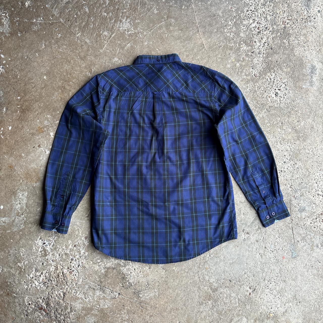 Blue & Black Checkered Ben Sherman Button Up Shirt - M