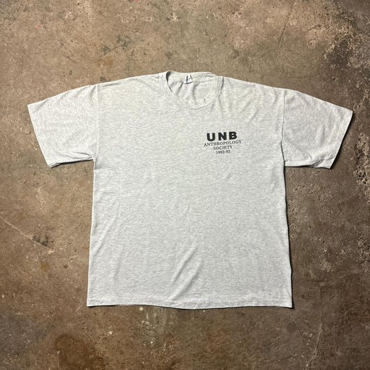 90s Grey graphic tee with Anthropology prints