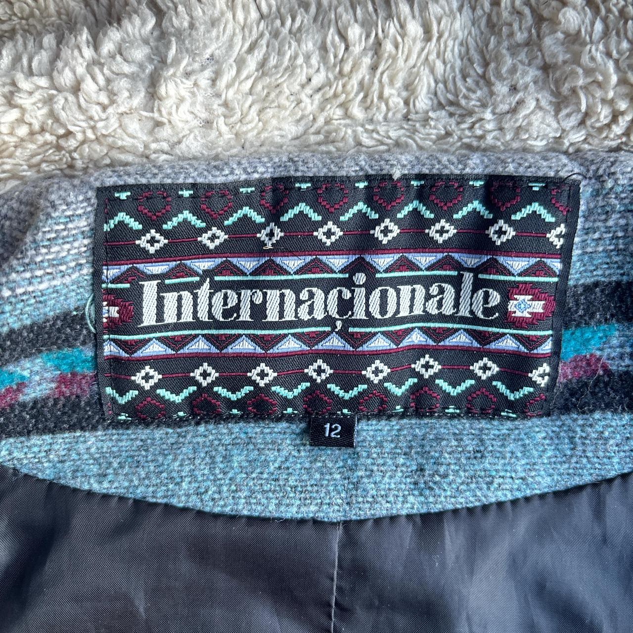 Multi-Coloured Aztec Print Hooded Jacked - 12 (women’s)