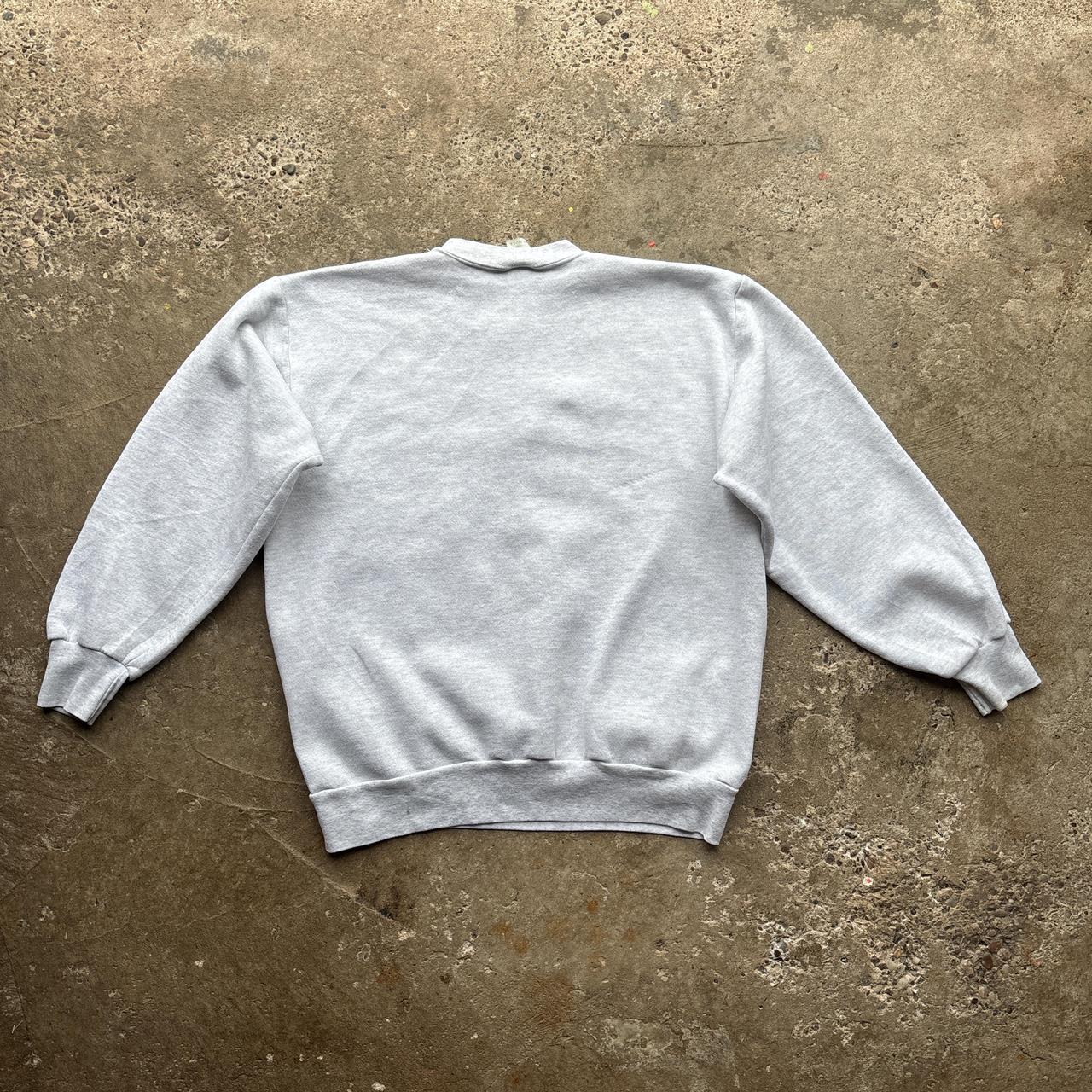 Vintage grey sweatshirt with western embroidered design - L