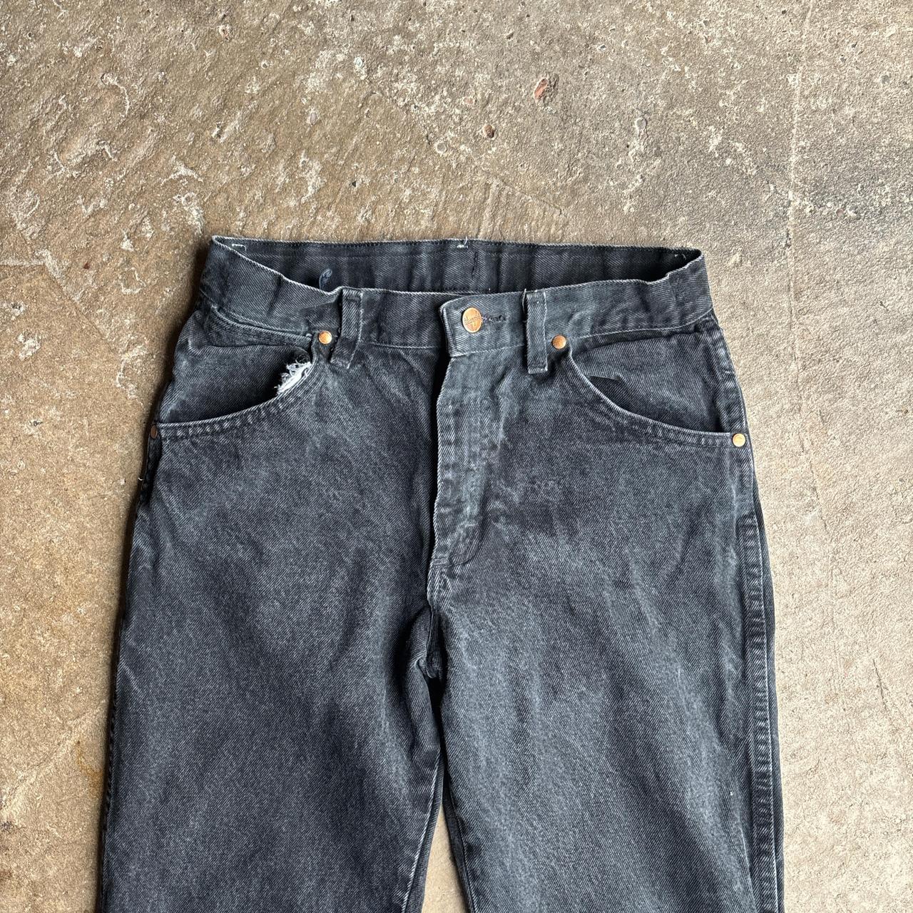 Black Washed Straight Wrangler Jeans - W28