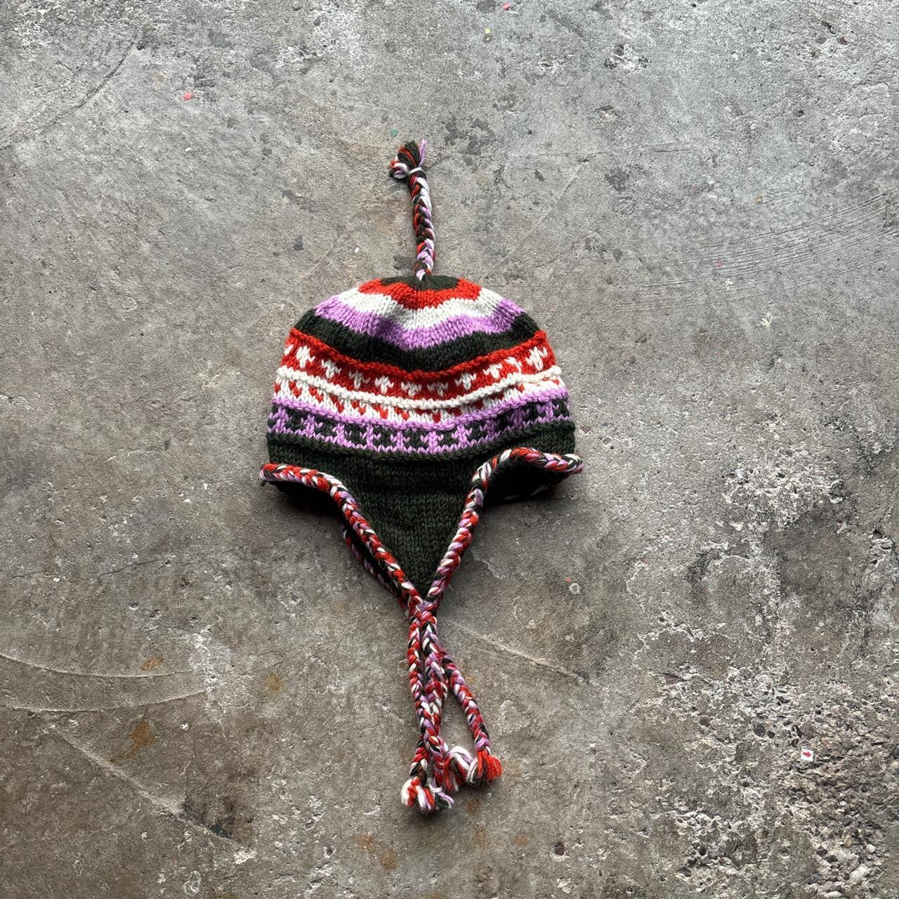 Nepalese handmade wool fleece lined hat