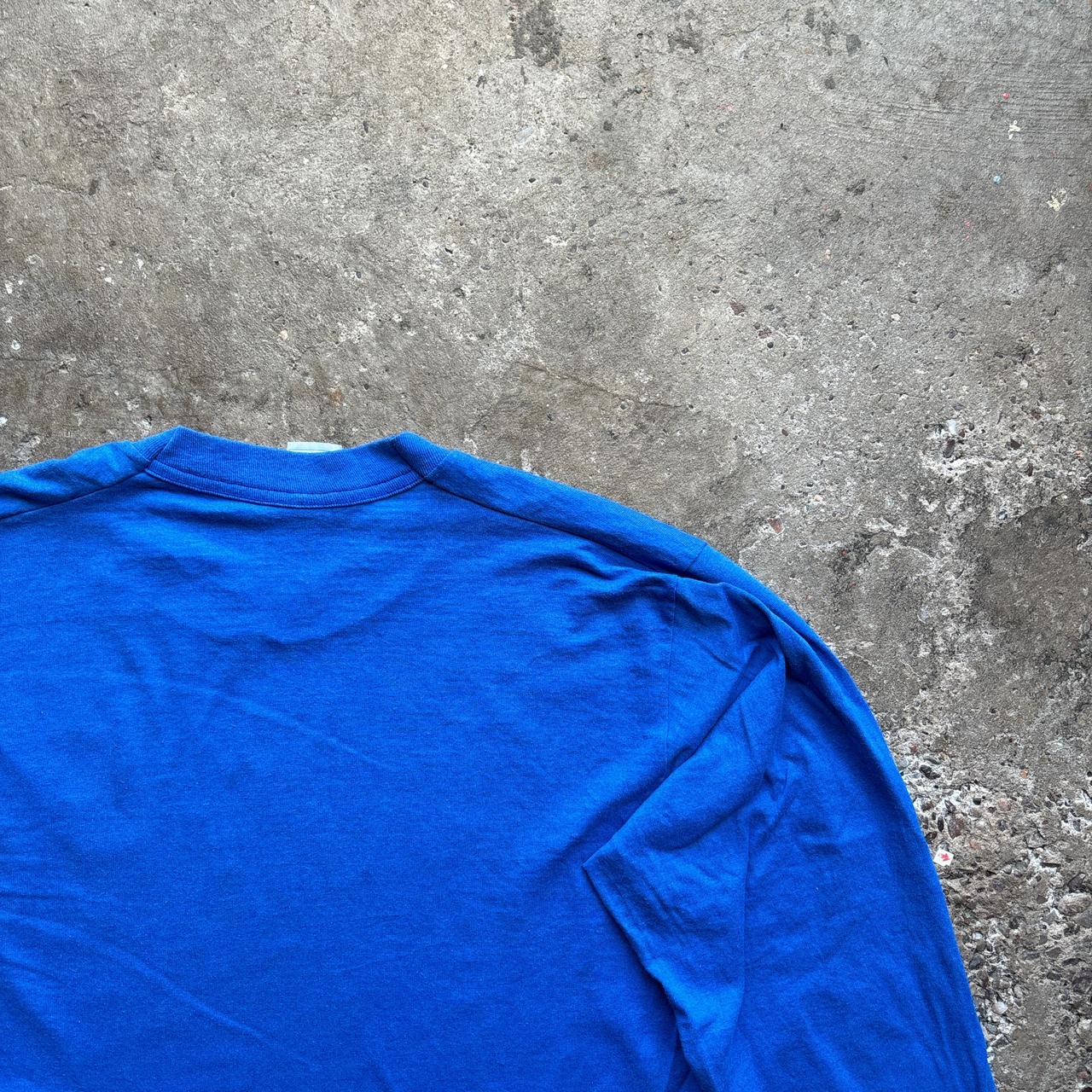 Vintage Blue Graphic Long-Sleeve T-Shirt