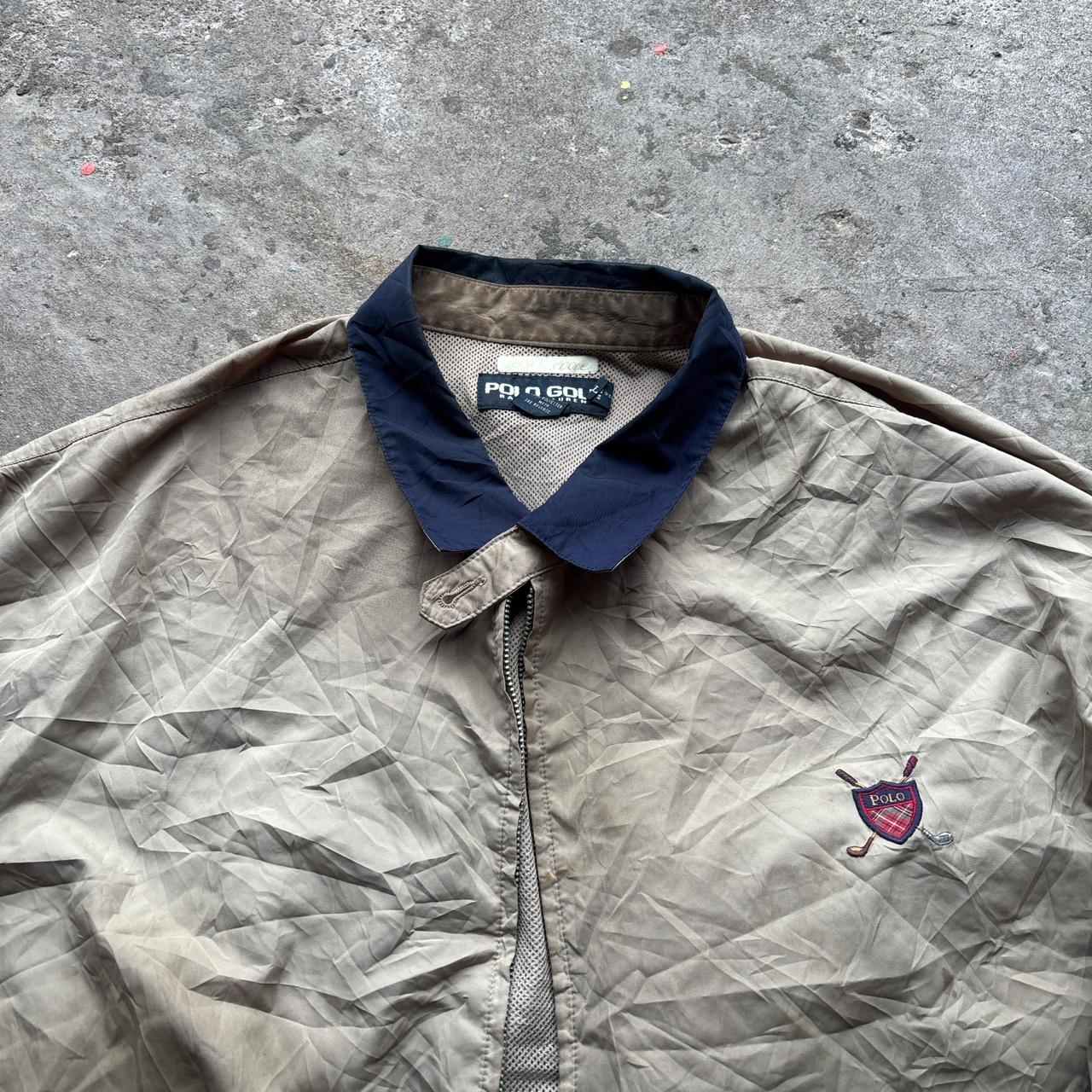 Cream Ralph Lauren Polo Golf jacket with navy collar