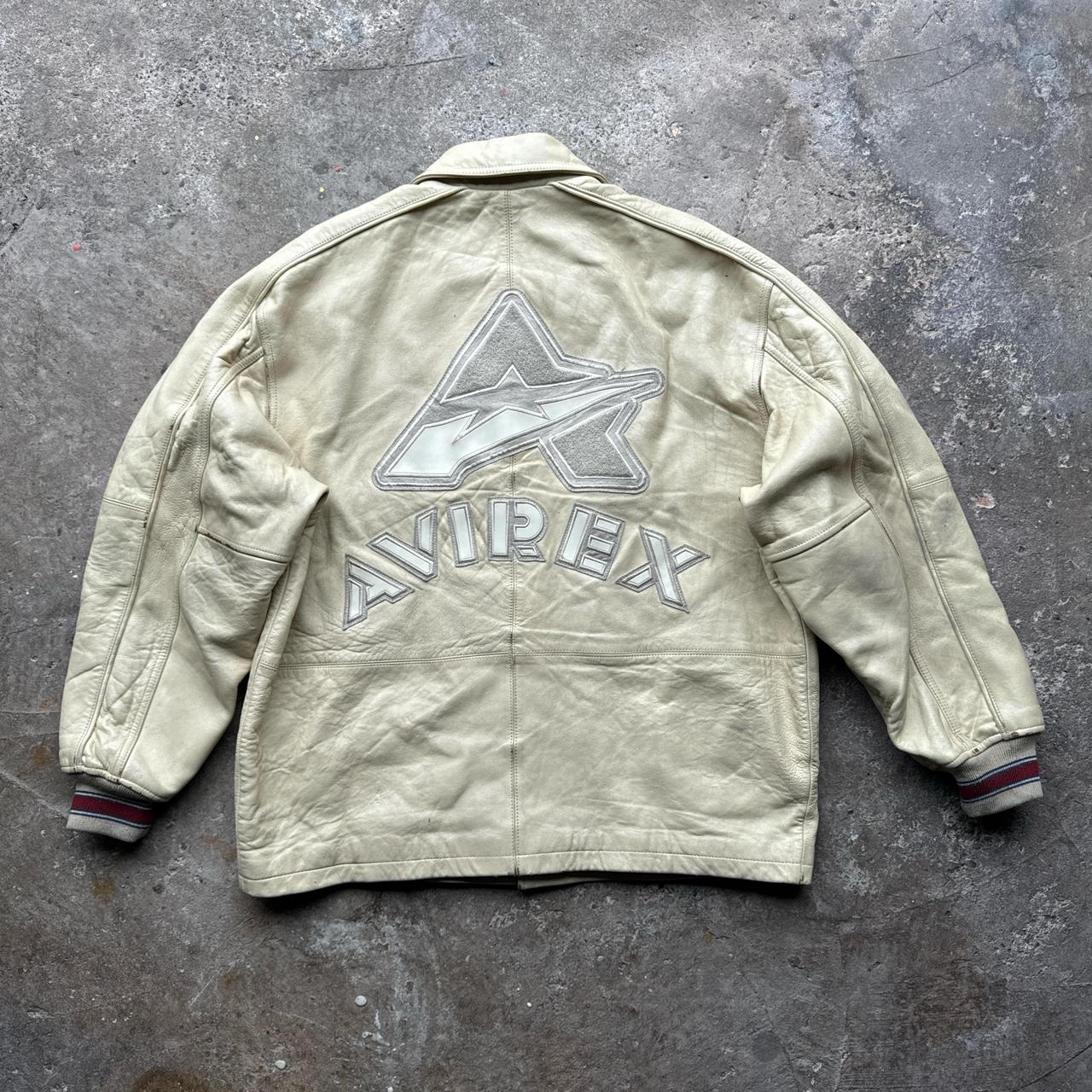 Cream Vintage Avirex leather jacket