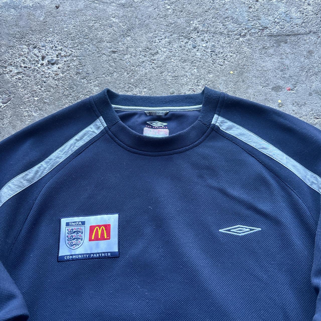 00s Navy Umbro Pr Training England Sweatshirt - XL