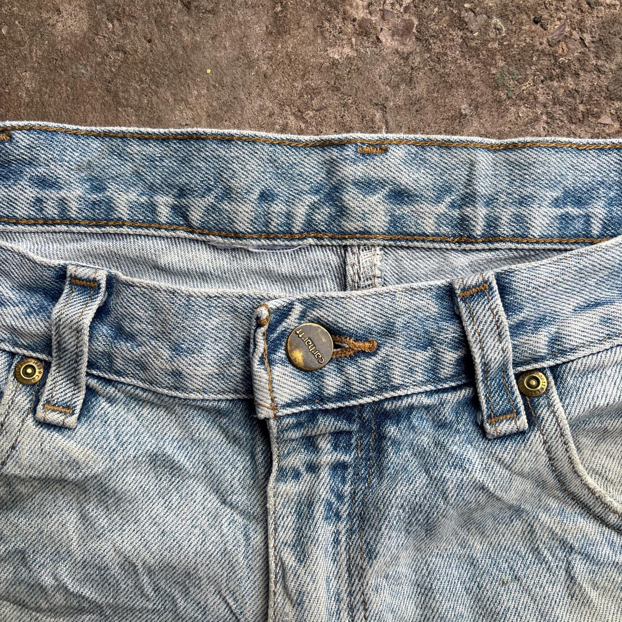 Aged Carhartt Blue Denim Jeans