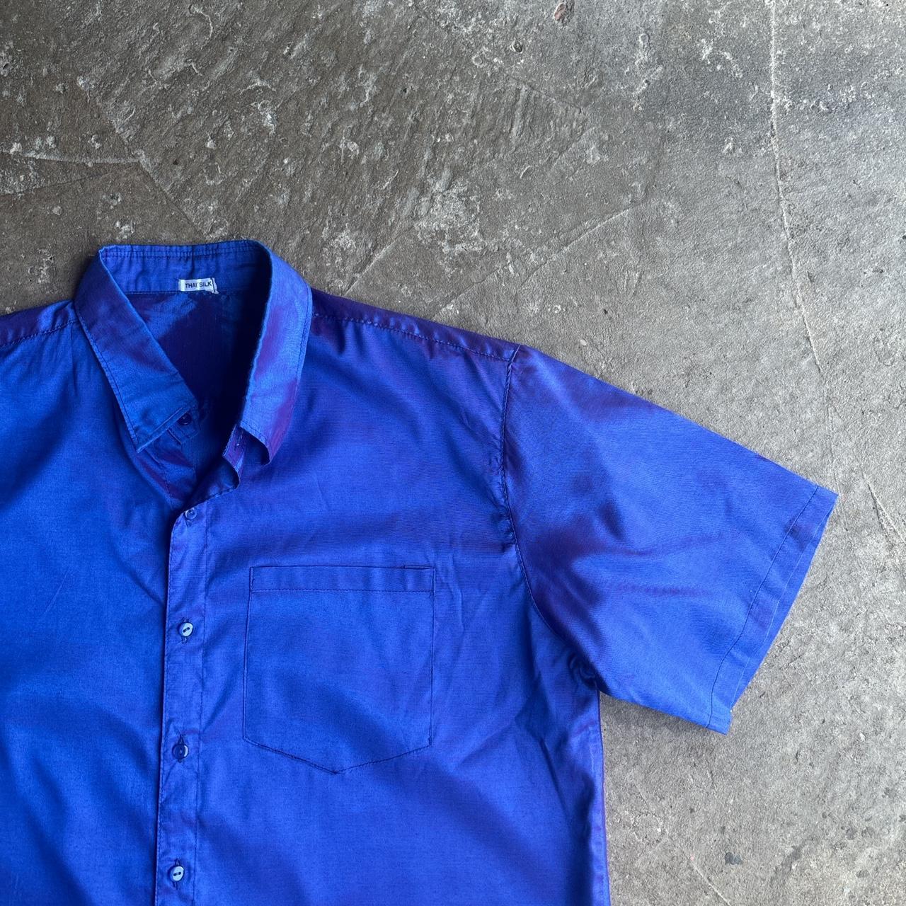 Blue/Purple Iridescent Silk Shirt