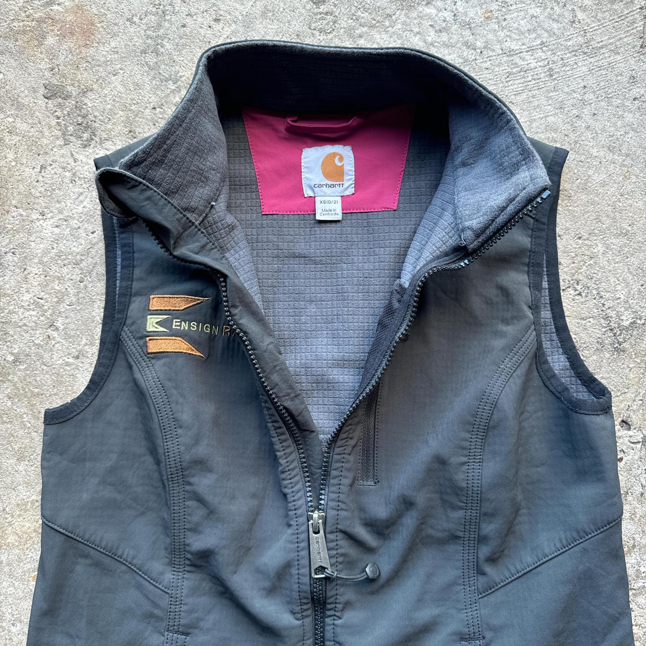 Black Carhartt Utility Vest with soft grey lining