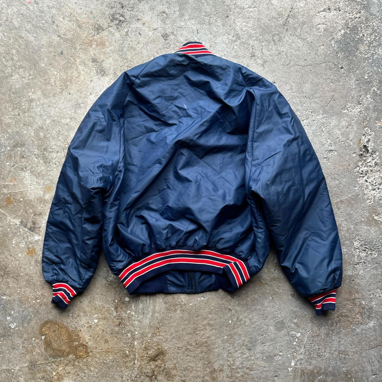 Navy blue vintage jacket with embroidered detailing