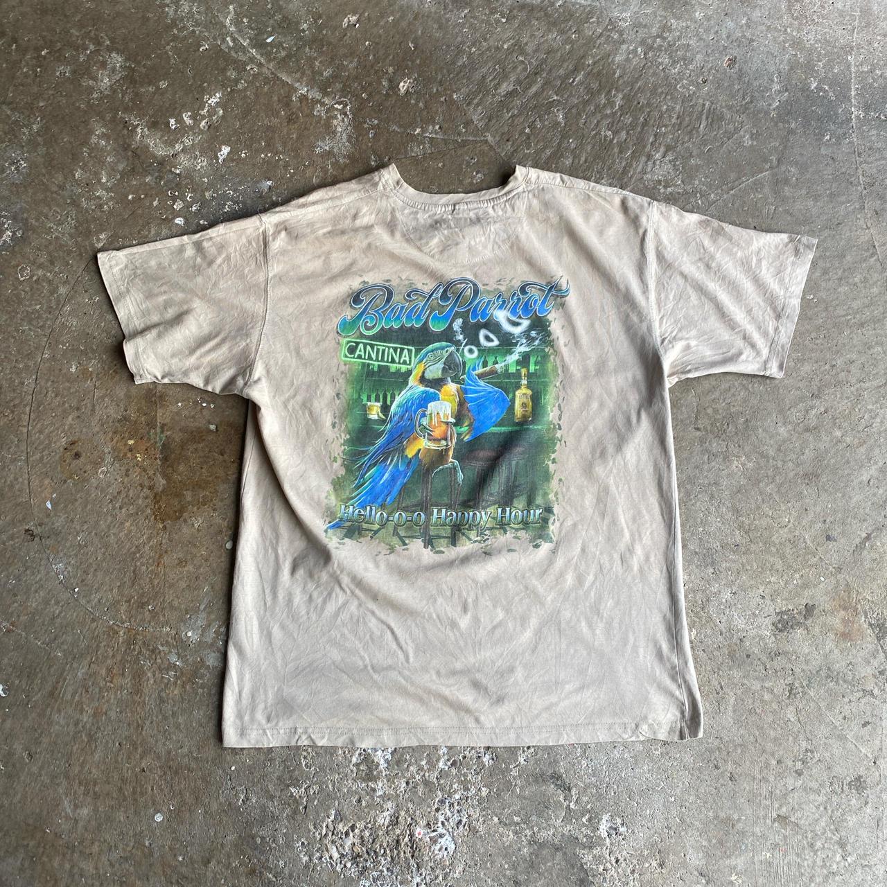 Bad Parrot’ Tan Graphic Bar T-Shirt