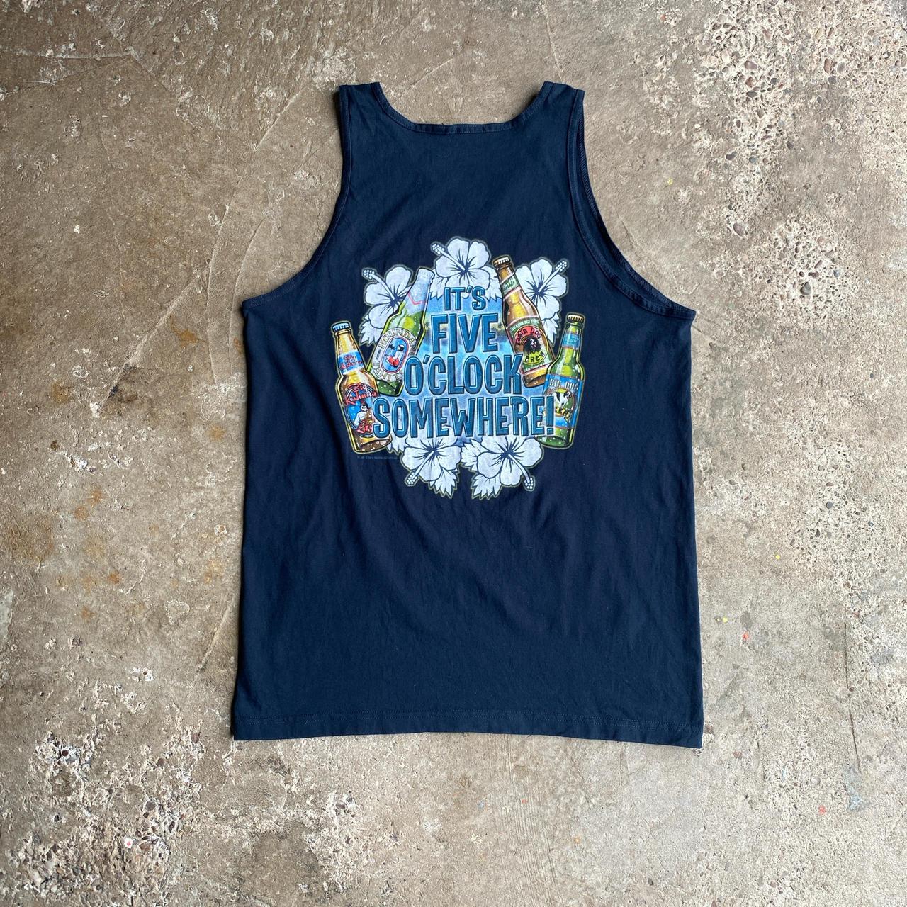 Navy Blue Beer Graphic Big Dogs Vest - L