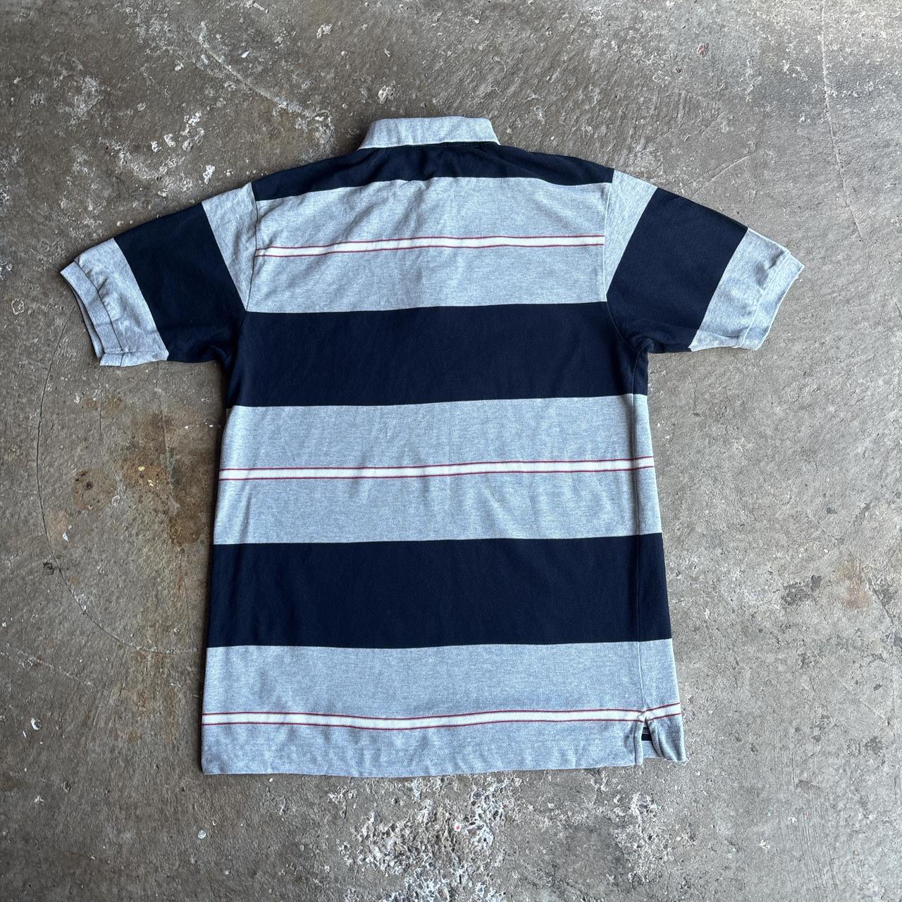 Grey & Navy Nautica Striped Polo Shirt