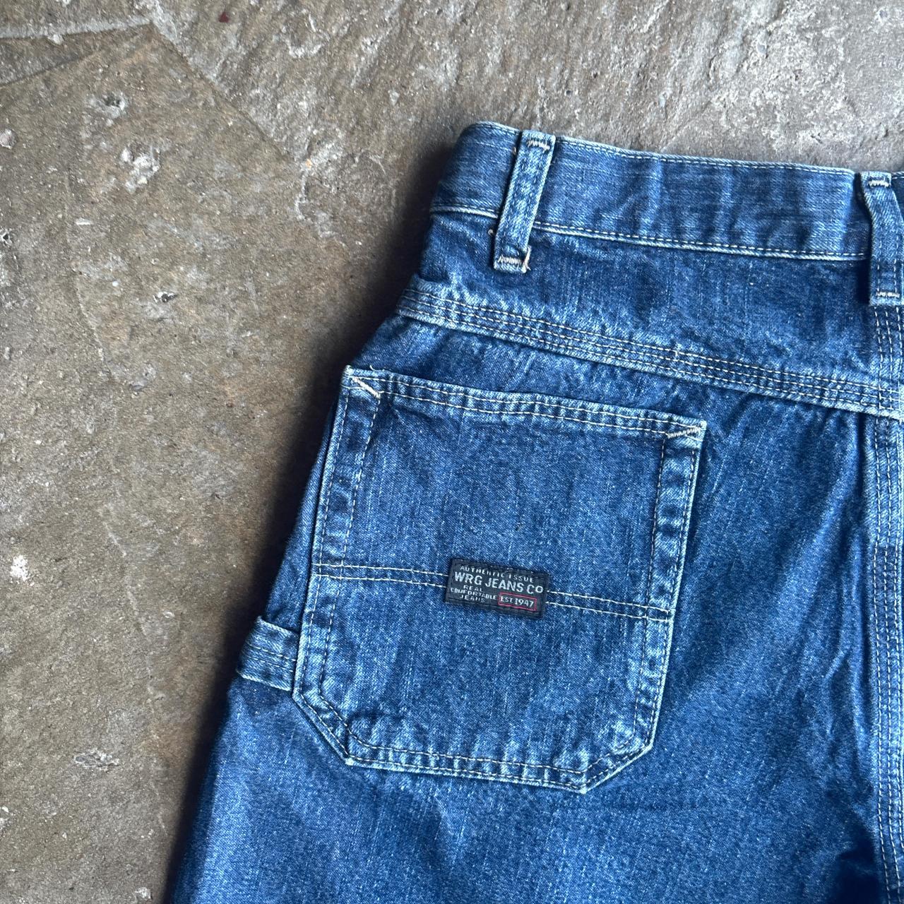 Navy Denim Wrangler Carpenter Jean Shorts - W30