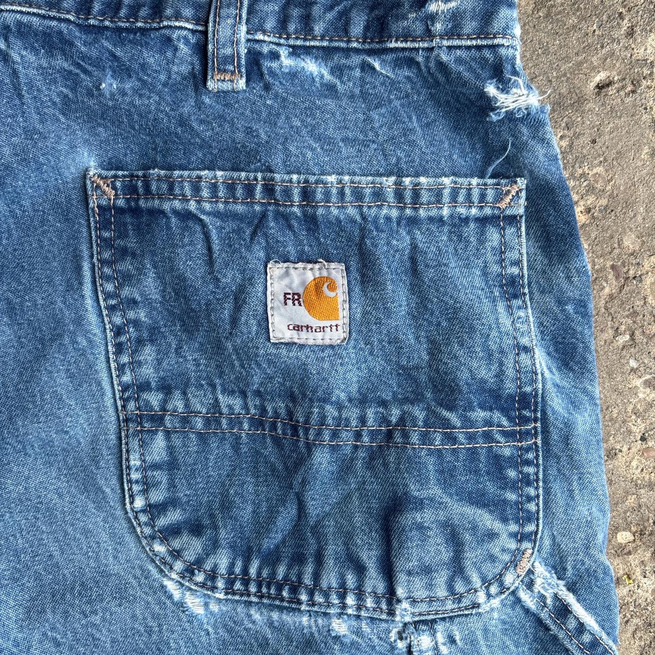 Blue Denim Fire Resistant Carhartt Carpenter Jeans - W36