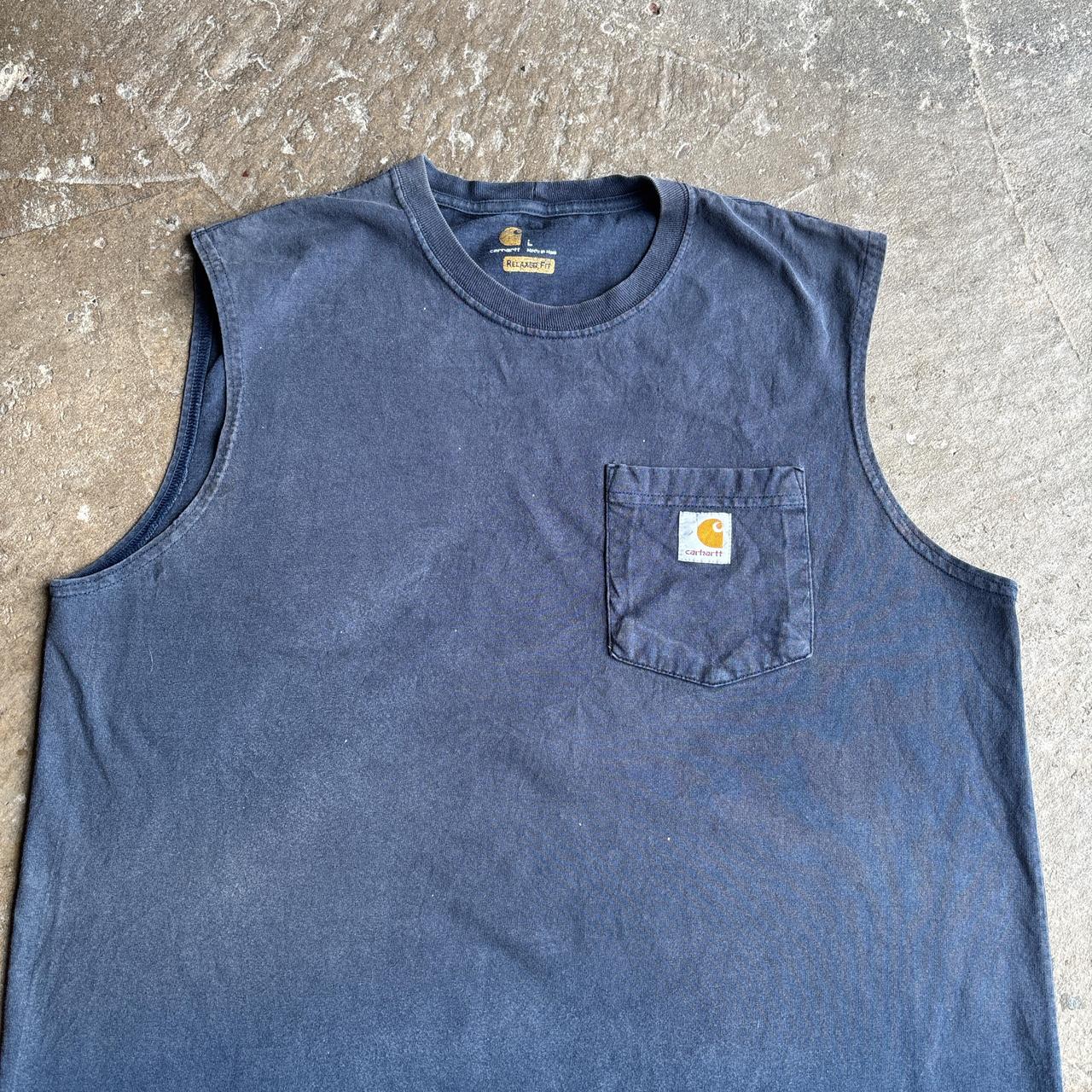 Washed Navy Carhartt vest - L