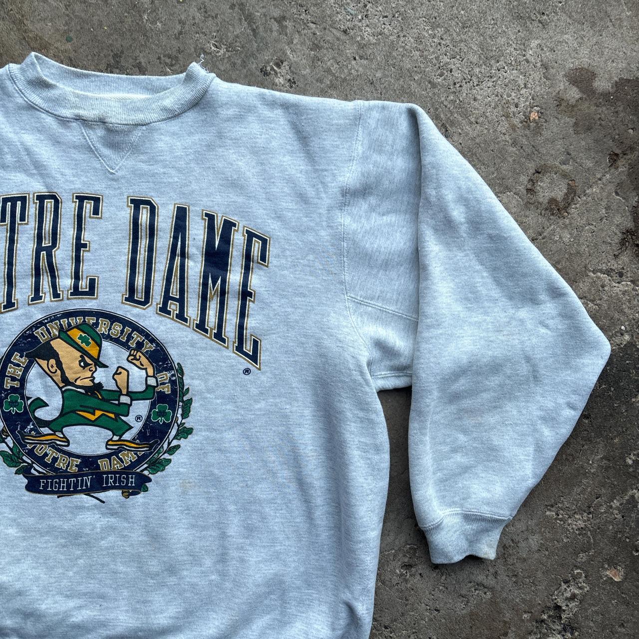 Notre Dame ‘fightin Irish’ Grey Sweatshirt with funny leprechaun graphic