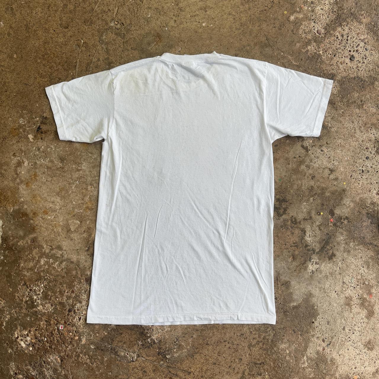 White graphic tee with custom bee print