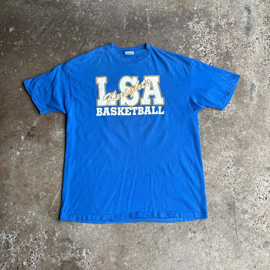 Blue LSA Basketball Single Stitch Graphic T-Shirt