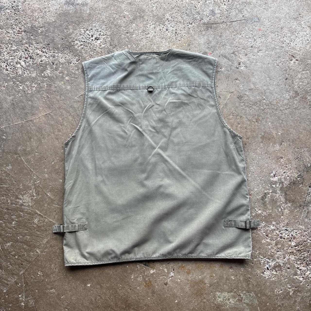 Khaki Green utility vest with embroidered logo - XL