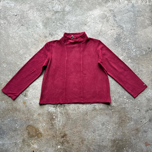 Burgundy fleece-like sweatshirt