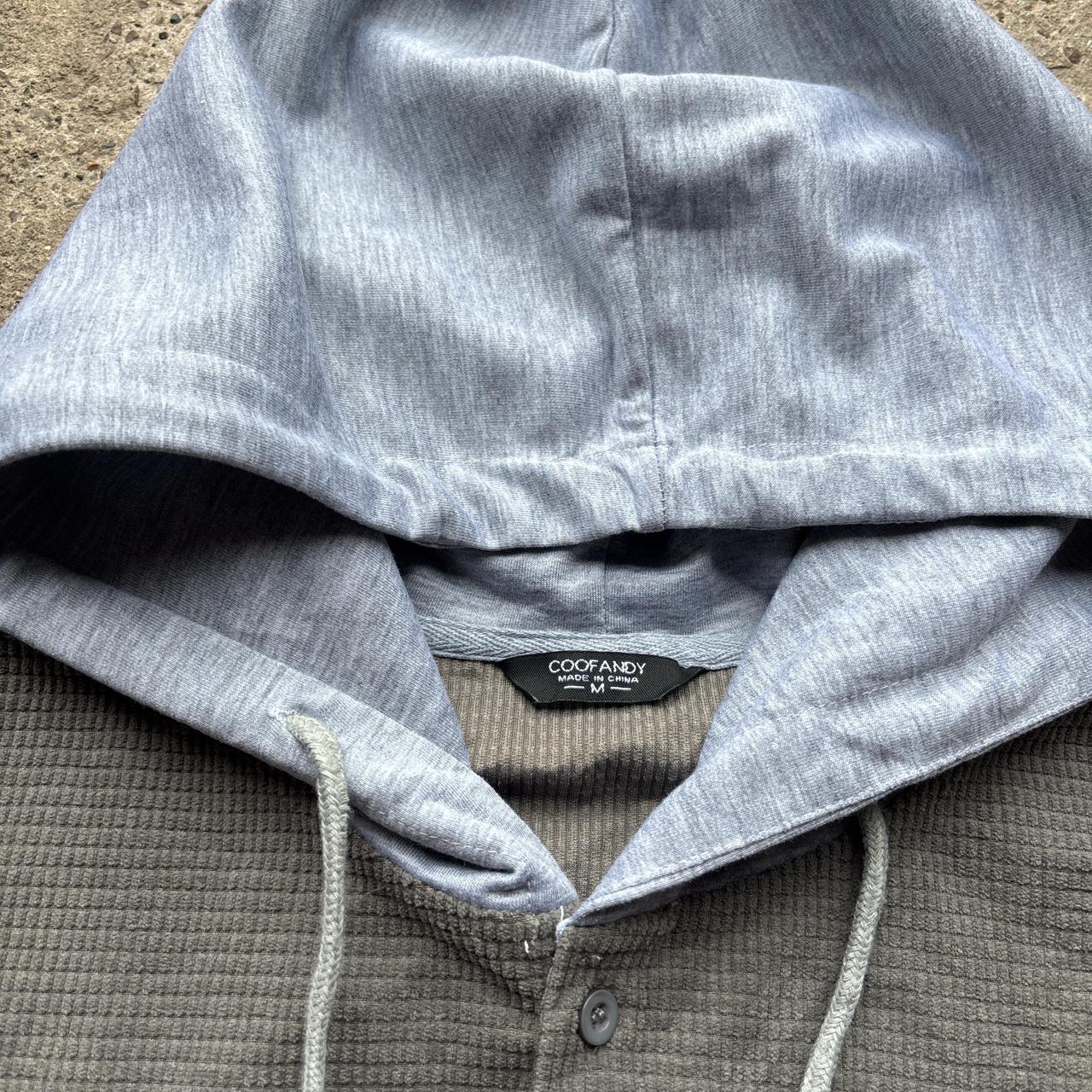 Grey Corduroy shirt with hood - M