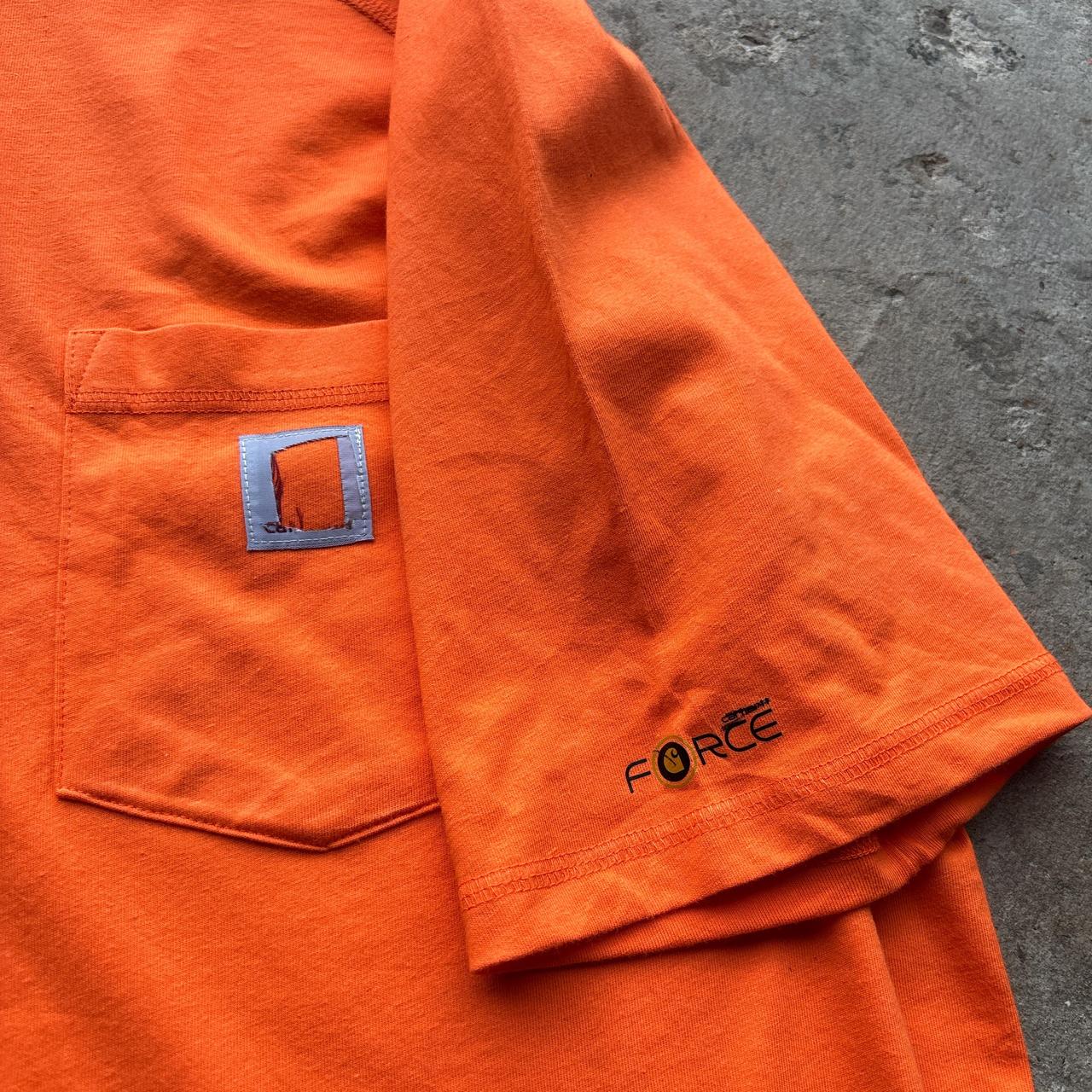Orange Carhart sing pocket t-shirt - L