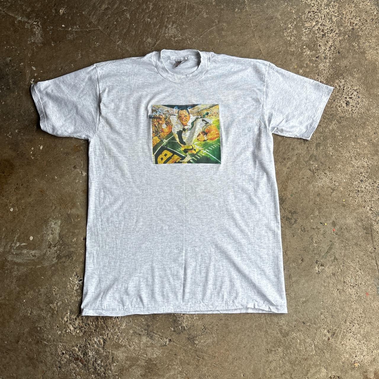 Vintage Light Grey Graphic American Football T-Shirt