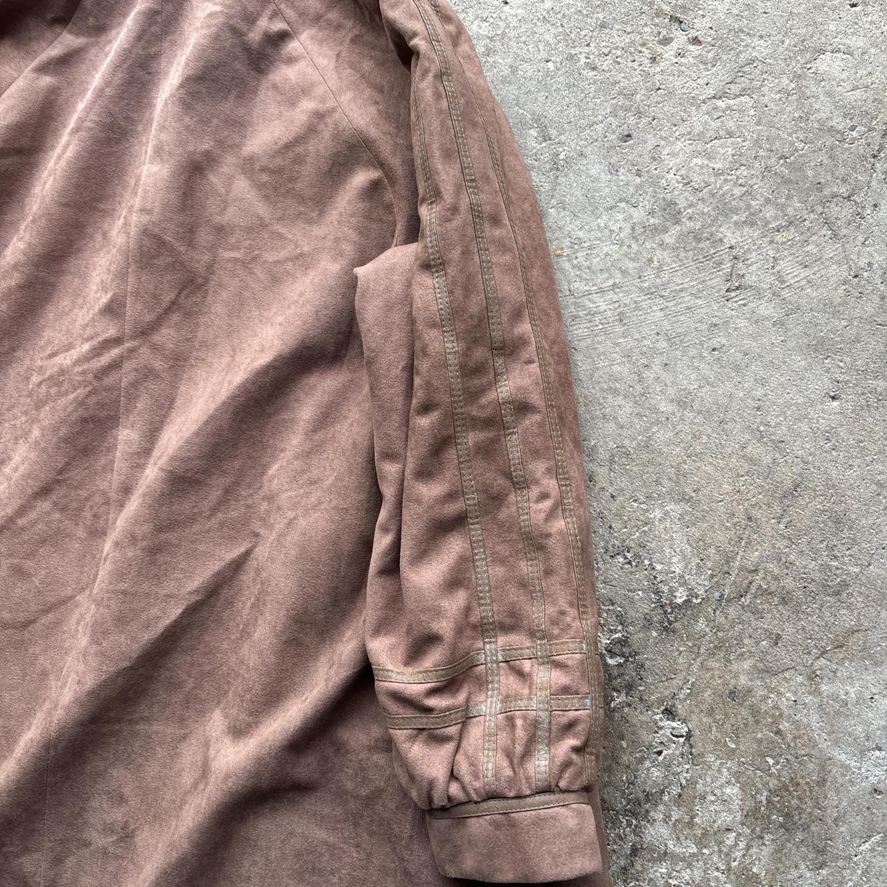 Brown 90s vintage hooded suede trench coat