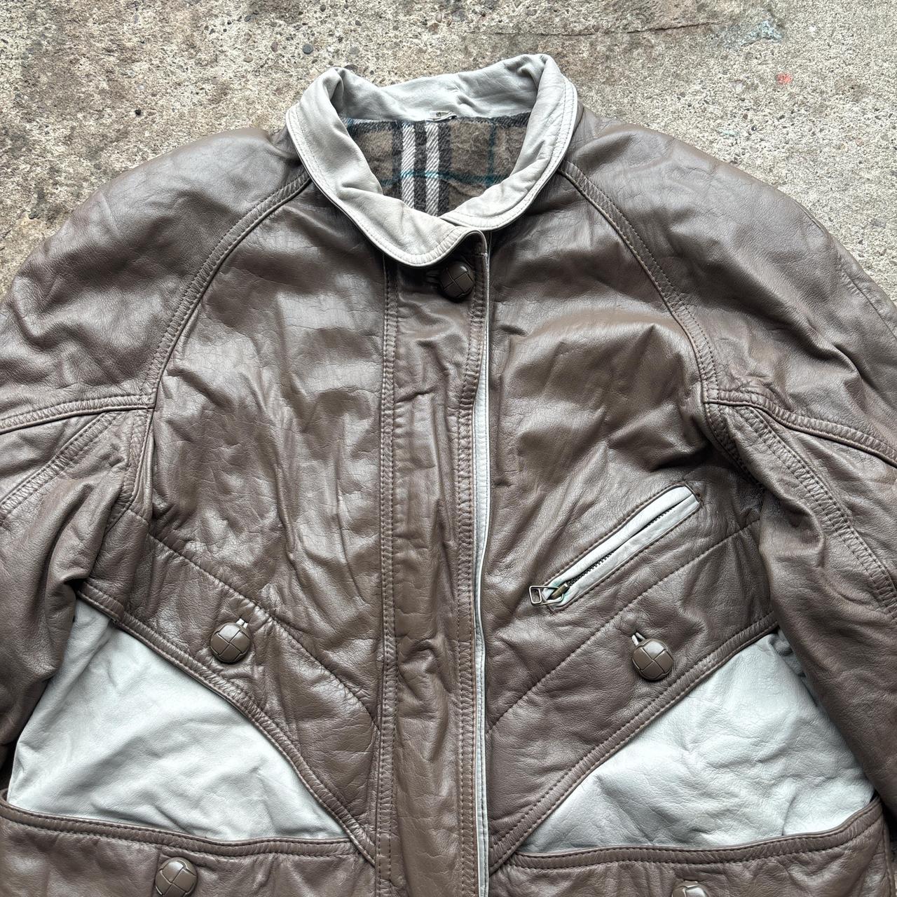 80s Brown and silver leather jacket