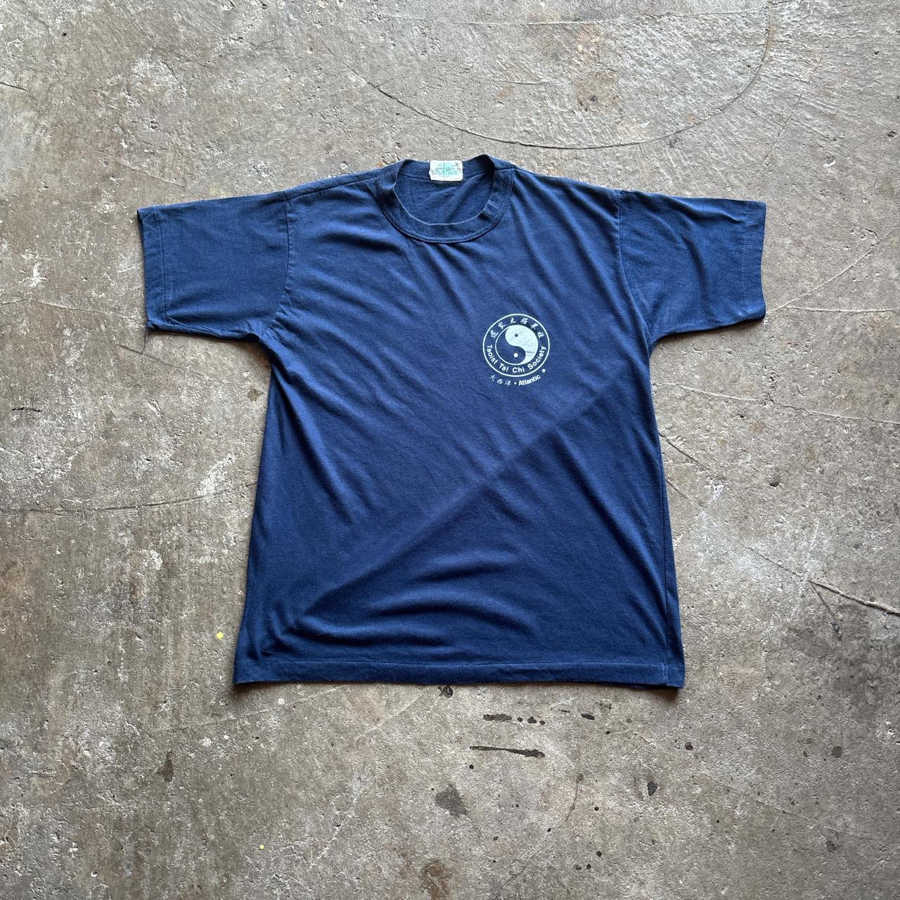 Navy Single Stitch Graphic Tai Chi T-Shirt