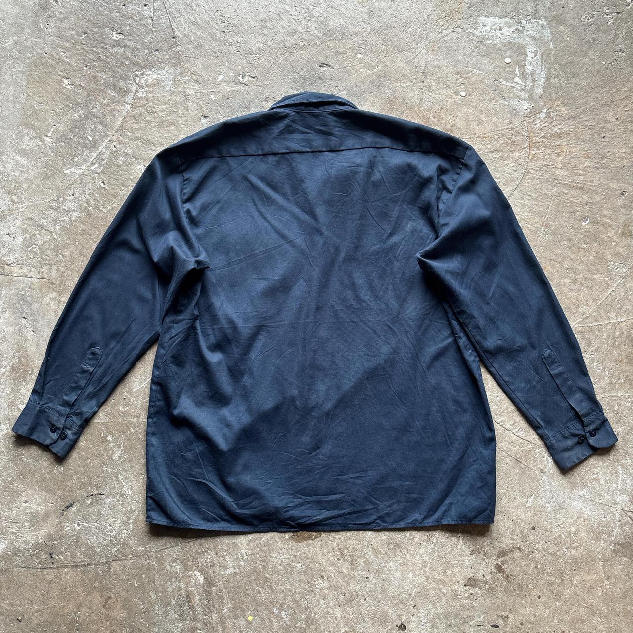 Navy Dickies long sleeve button up shirt - XL
