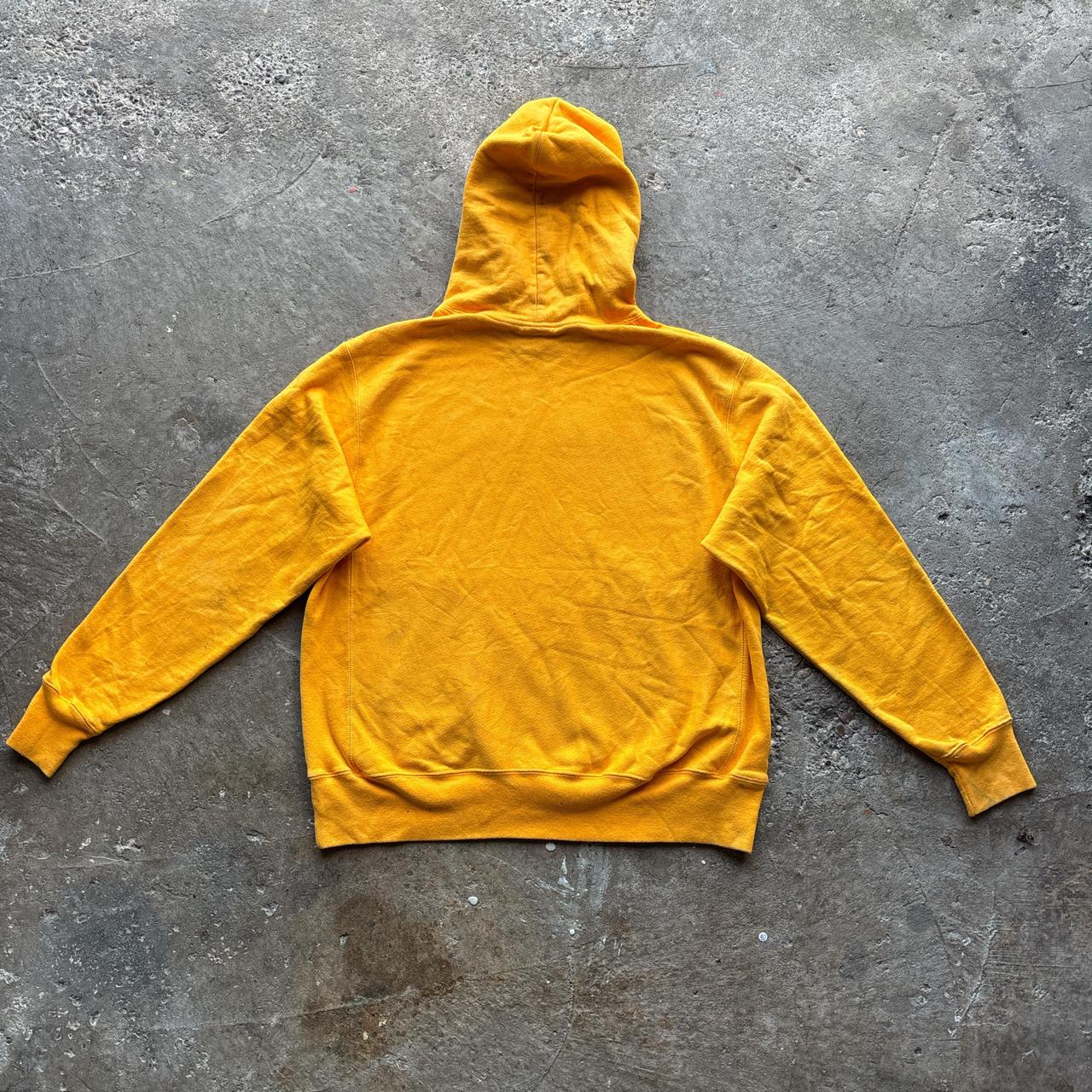 Yellow Champion hoody with ‘Blazy’ print