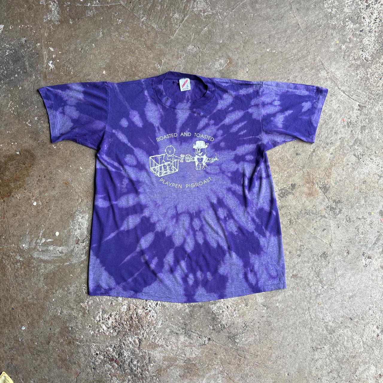 Vintage Purple Tye Die Single Stitch Graphic T-Shirt