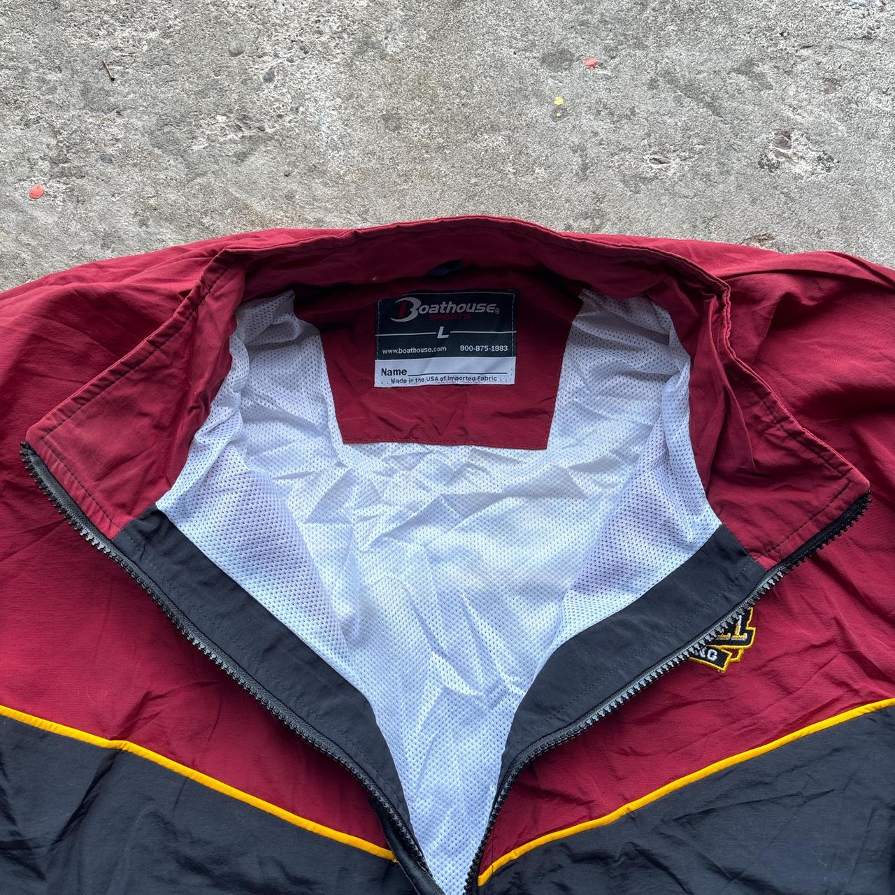 Burgundy and black Boathouse Sports track jacket with wrestling embroidered
