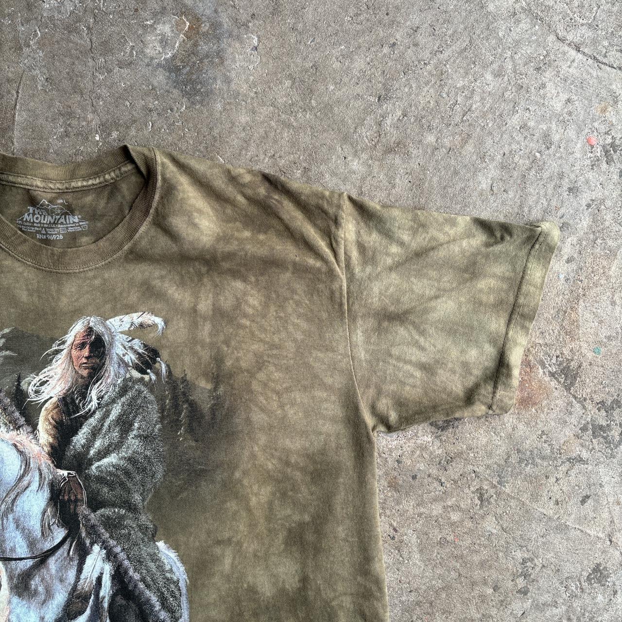 Native American Print Green Tie Dye T-Shirt
