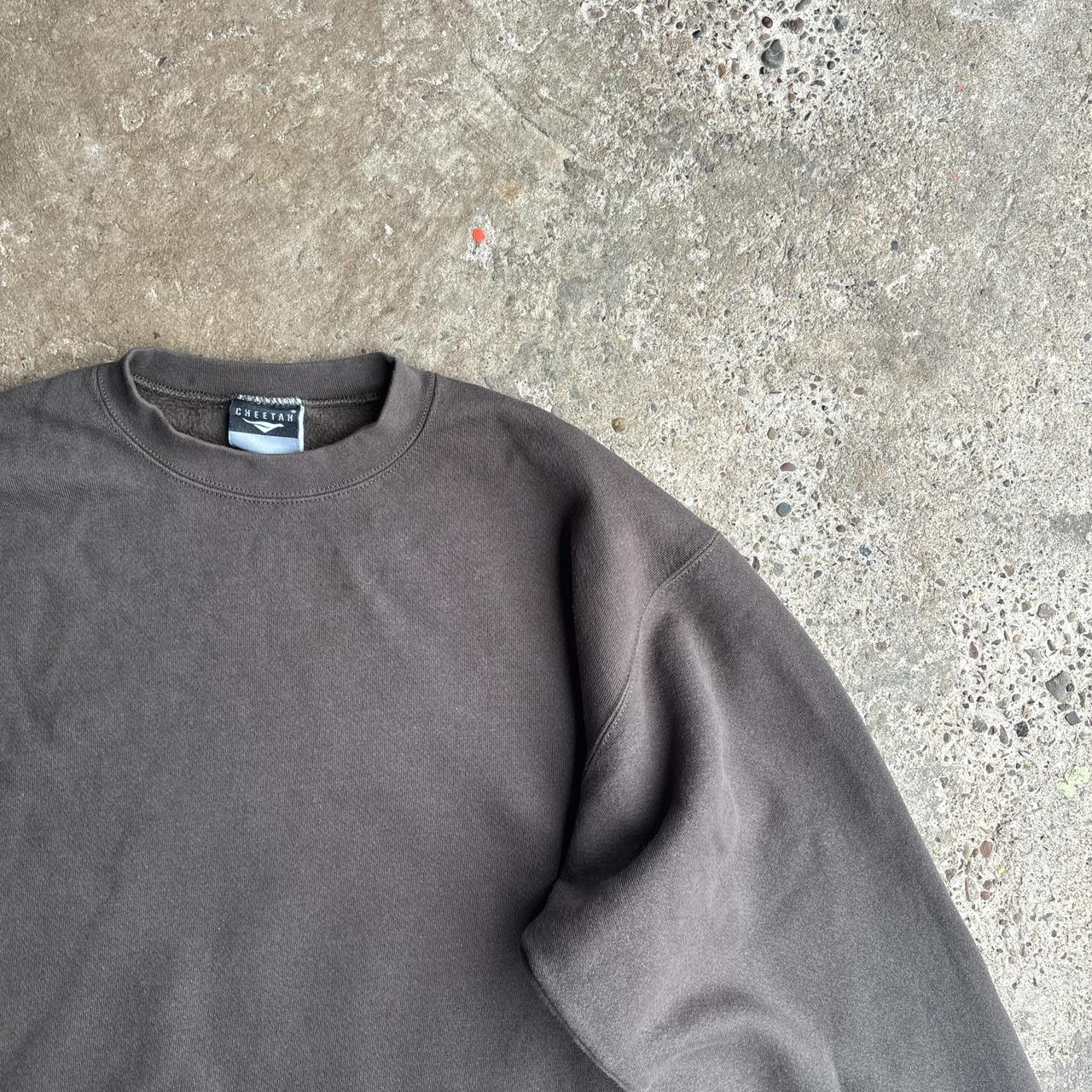 Brown Crewneck Cheetah Sweatshirt - L