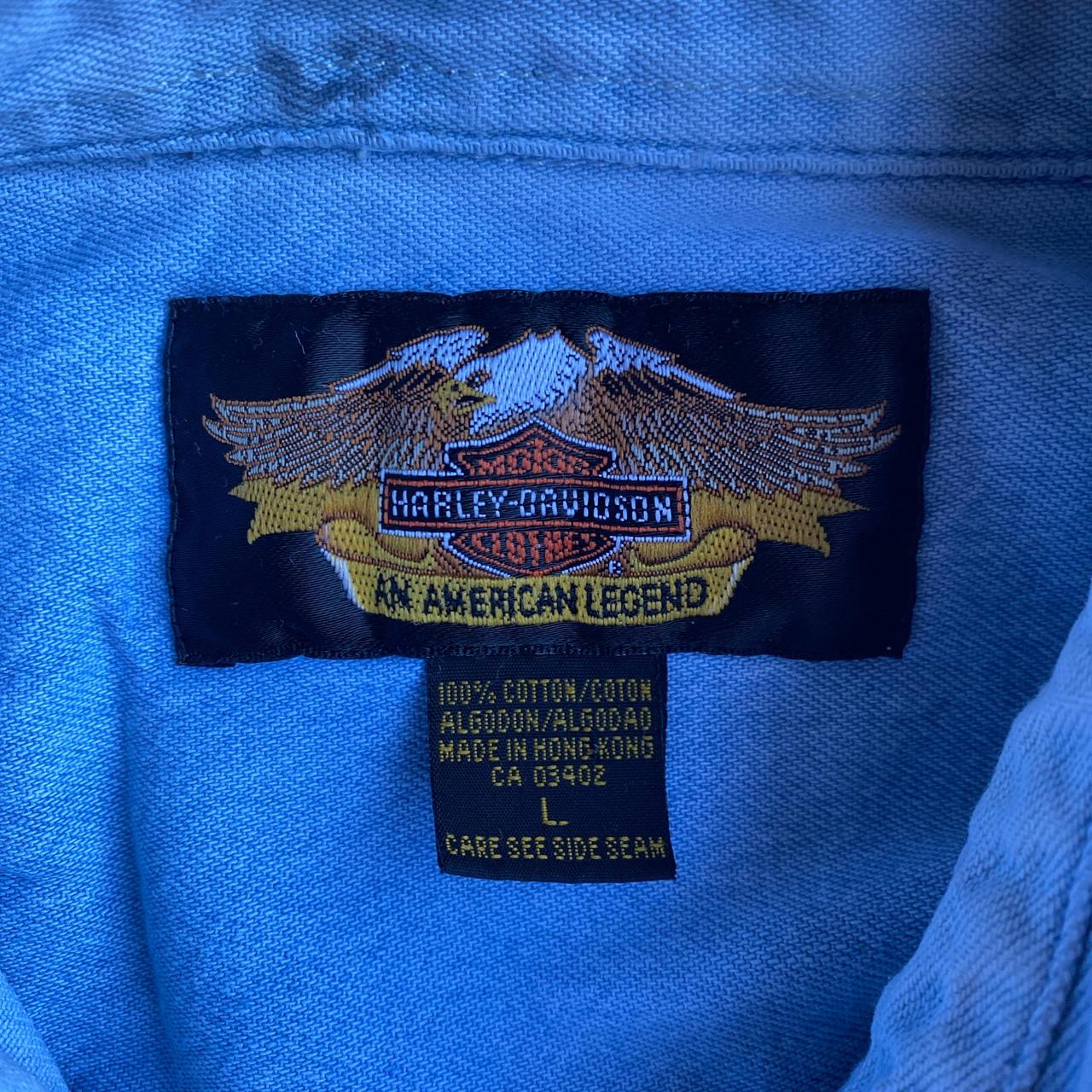 Light Blue Harley Davidson Long Sleeve Shirt - L